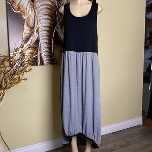 Plus size black and white maxi dress